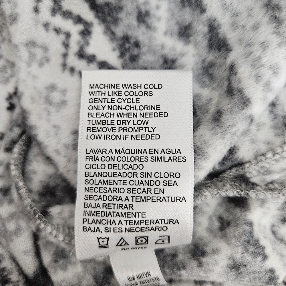 Nautica Silky Fleece Pajama Top Gray Fair Isle Long Sleeve V Neck 2XL - Picture 9 of 10